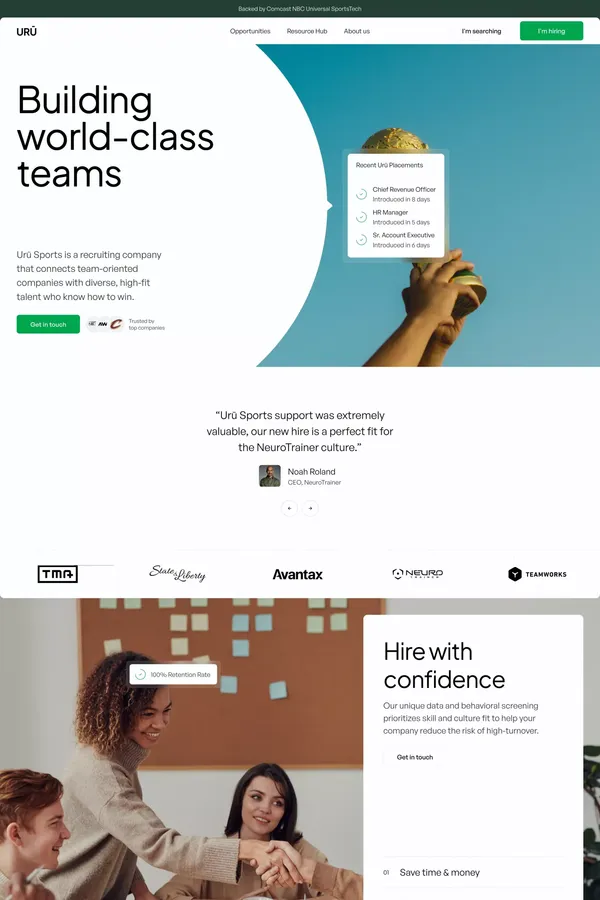 Urū is elevating the game - Landing design inspiration