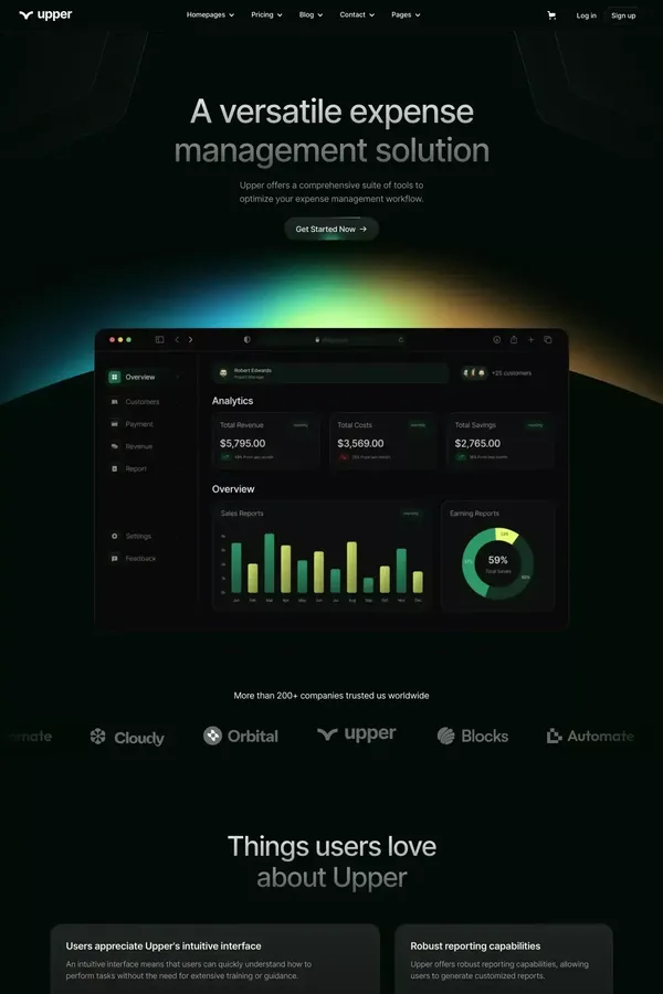 Upper - SaaS Webflow Template - Template design inspiration