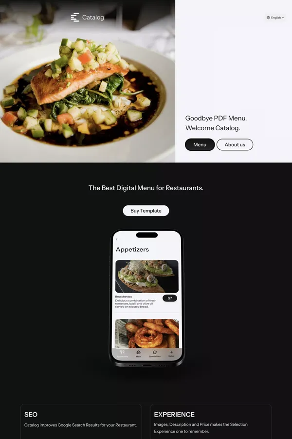 Catalog Menu for Restaurants