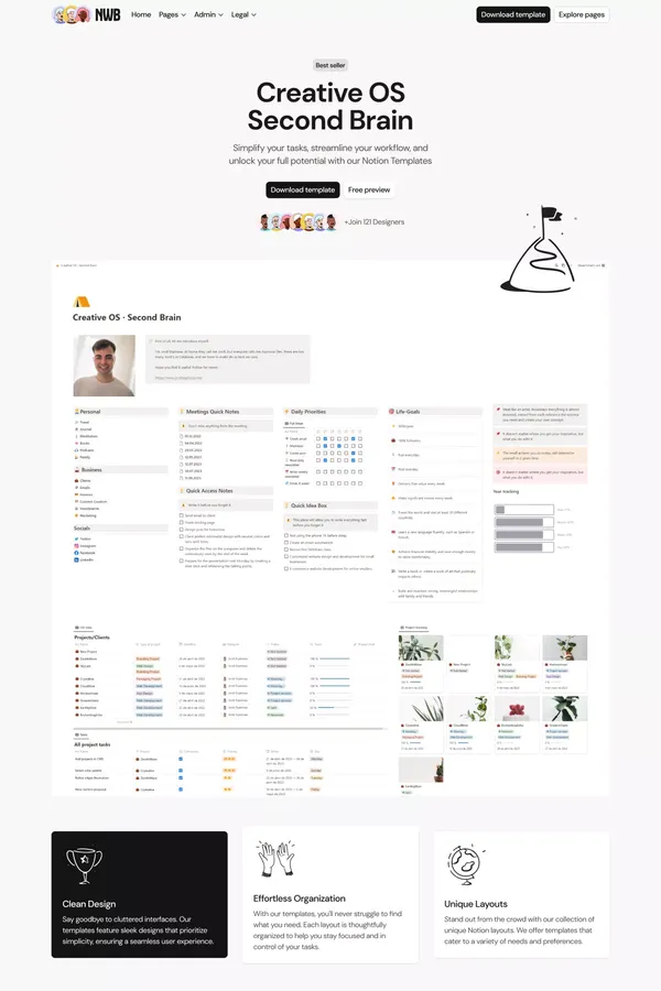 Notion Website Builder - Webflow Ecommerce website template