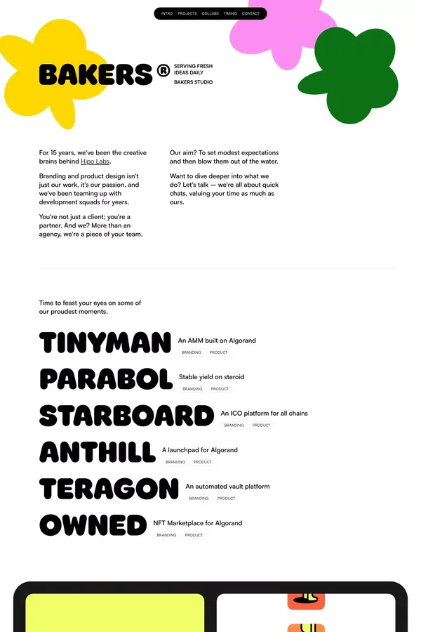 Bakers Studio - Portfolio design inspiration