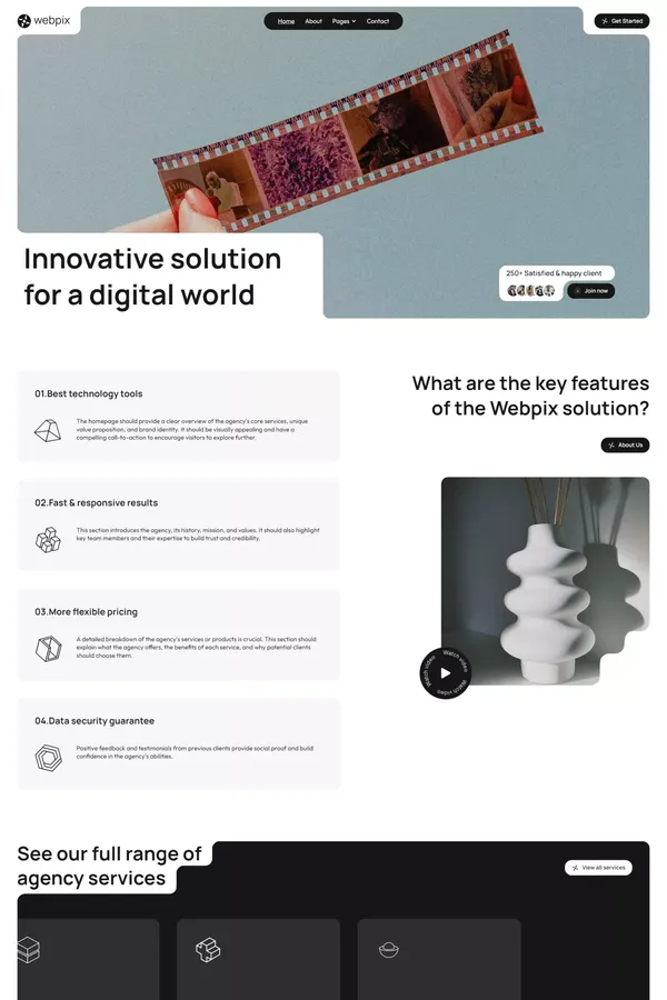 Webpix - Webflow HTML website template