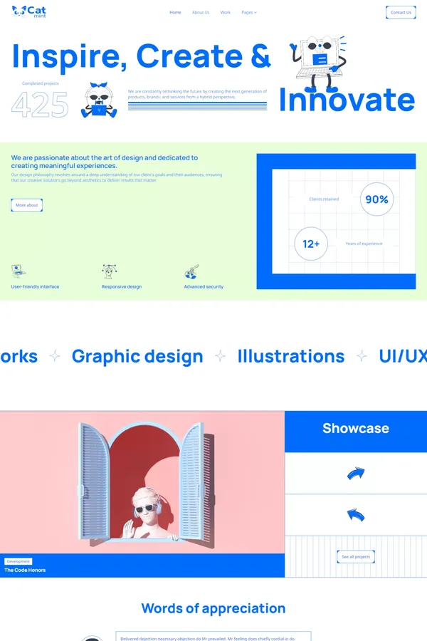 Catmint - Webflow HTML website template