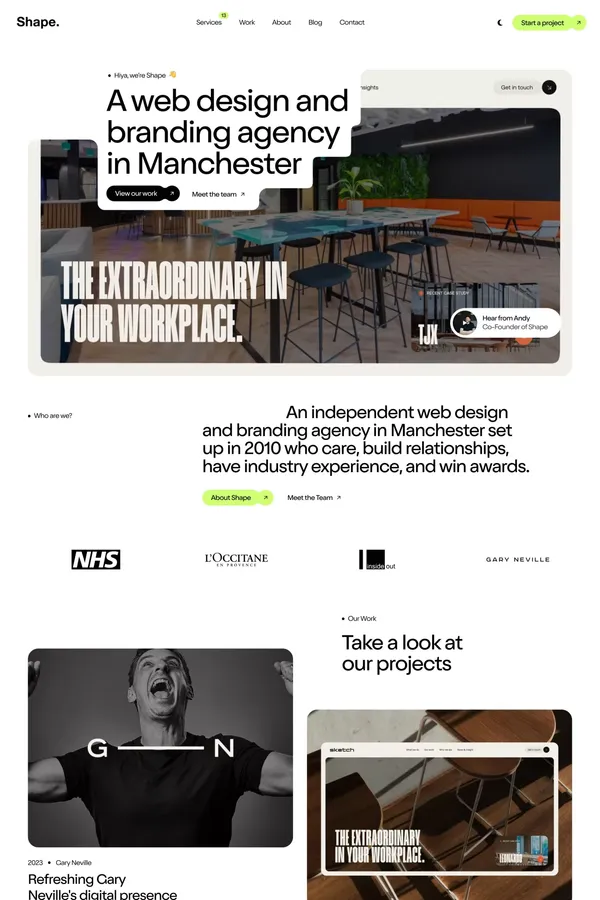 Web Design Manchester | Web Design Agency | MadeByShape - Portfolio design inspiration