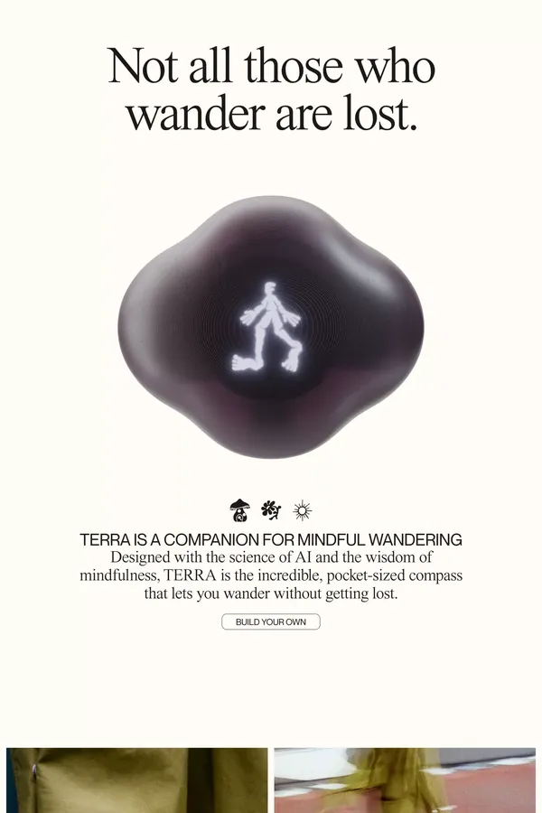 TERRA — A COMPANION FOR MINDFUL WANDERING - Landing design inspiration