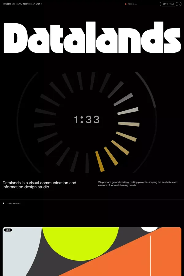 Datalands | Data meets Brand - Portfolio design inspiration