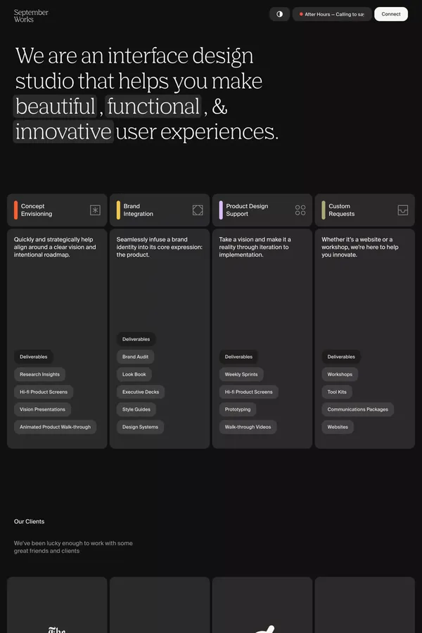 SeptemberWorks - Portfolio design inspiration