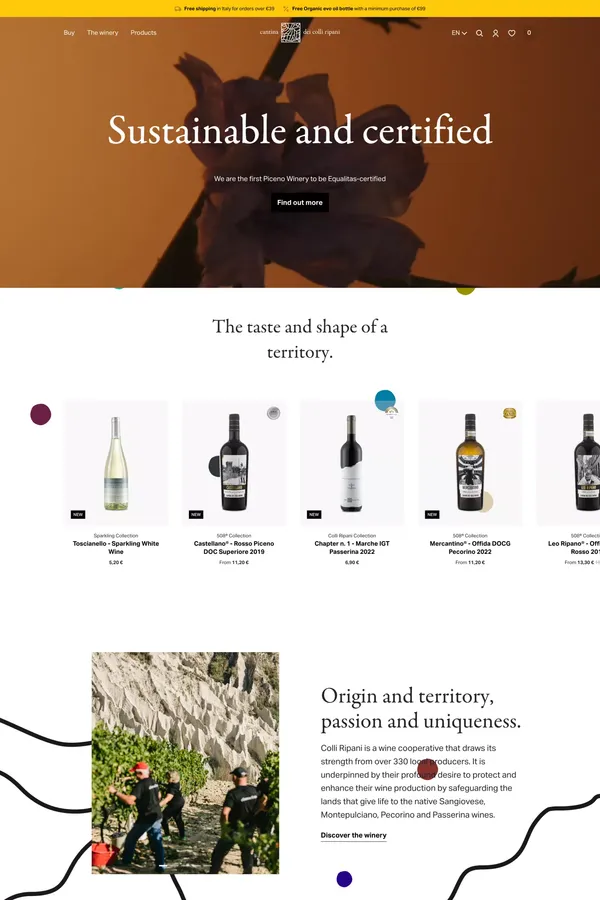 Cantina dei Colli Ripani - Ecommerce design inspiration