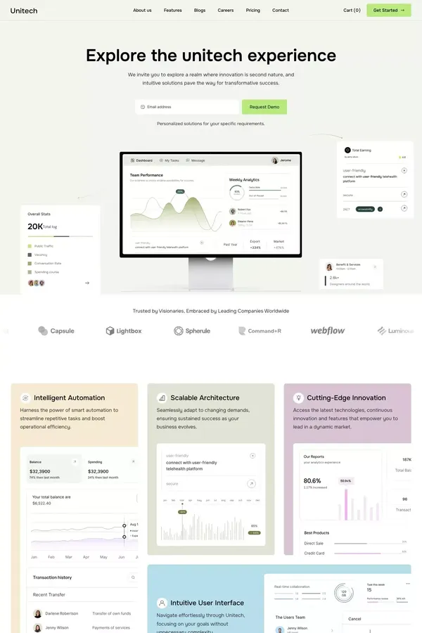 Unitech - Webflow Ecommerce website template - Template design inspiration