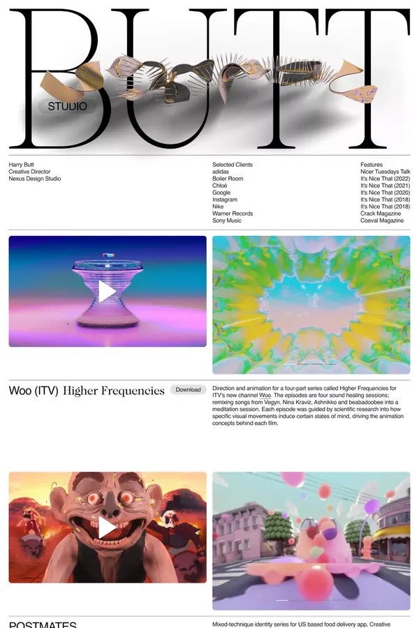 BUTT STUDIO - Portfolio design inspiration