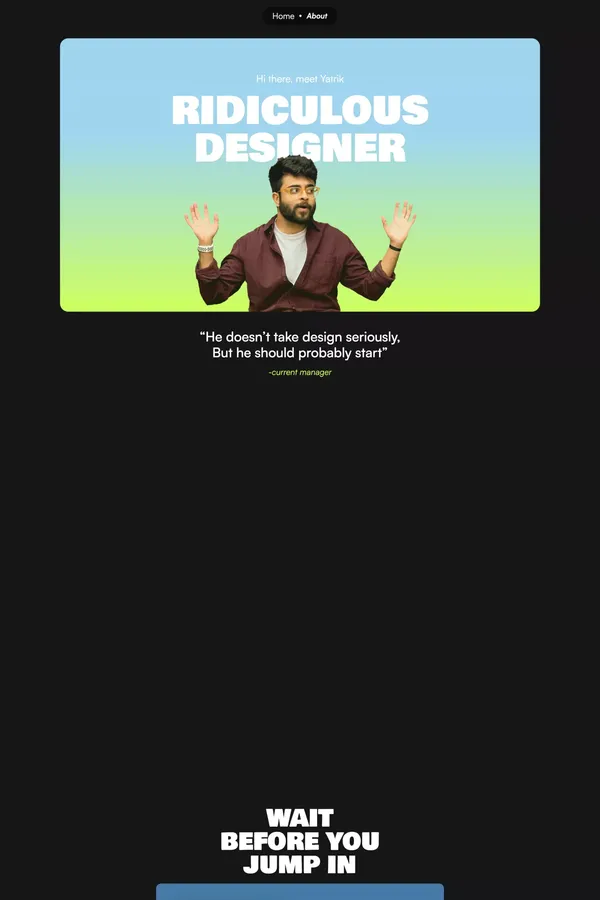 Ridiculous Design | About - Portfolio design inspiration