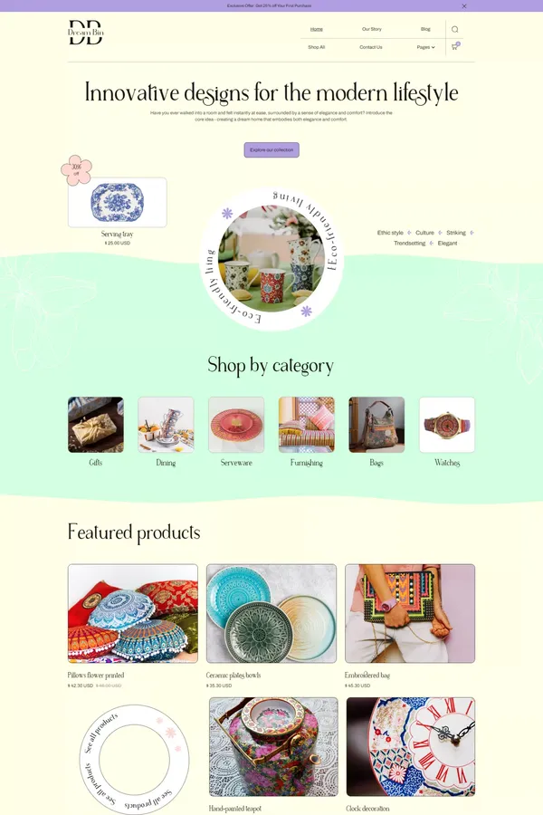 Dreambin - Webflow Ecommerce website template