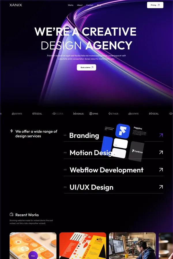 Xanix - Webflow HTML  website template - Template design inspiration