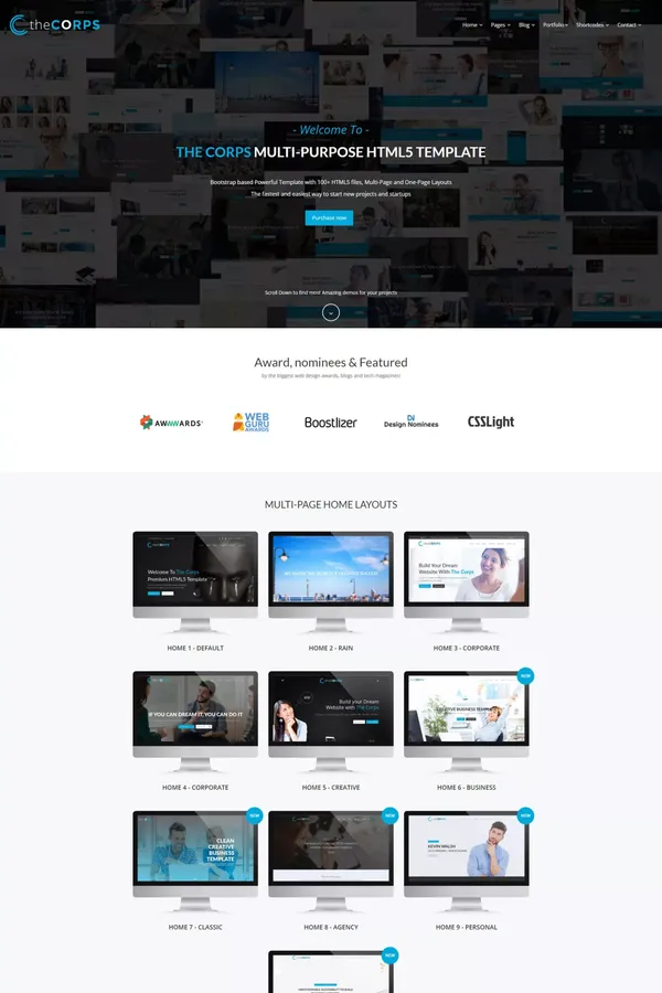 Welcome to The Corps — Responsive Multi-purpose HTML5 Template