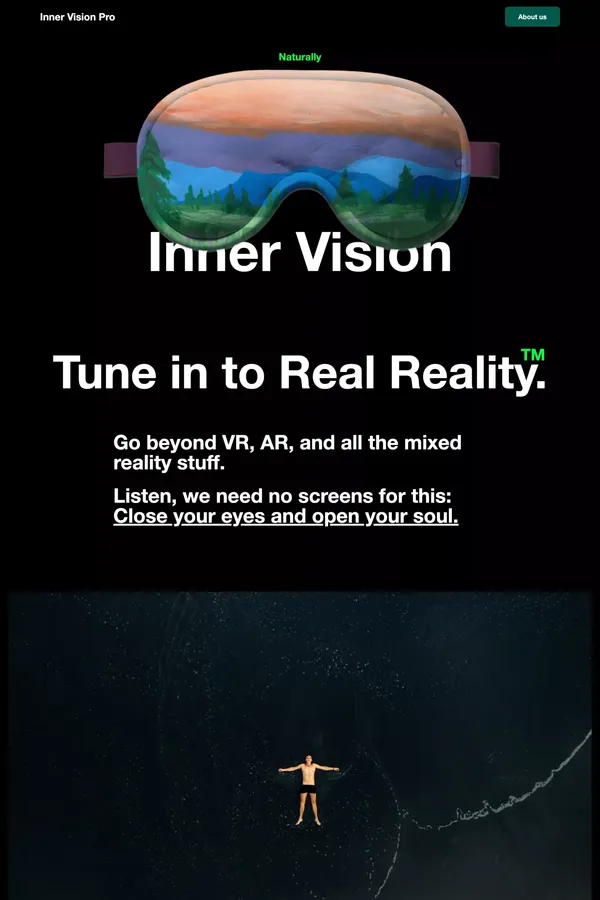 Inner Vision Pro - listen to nature sounds, fall in love with the Earth - Landing design inspiration