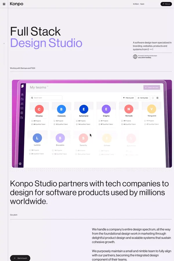 Konpo | Full Stack Design Studio - Portfolio design inspiration