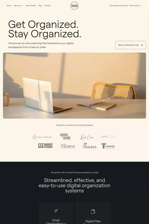 Workflow Optimization for Business | The Digital Organizer - Landing design inspiration