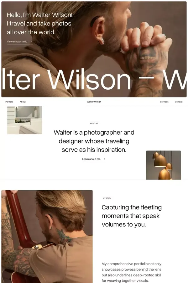 Walter Photography - Webflow HTML website template - Template design inspiration