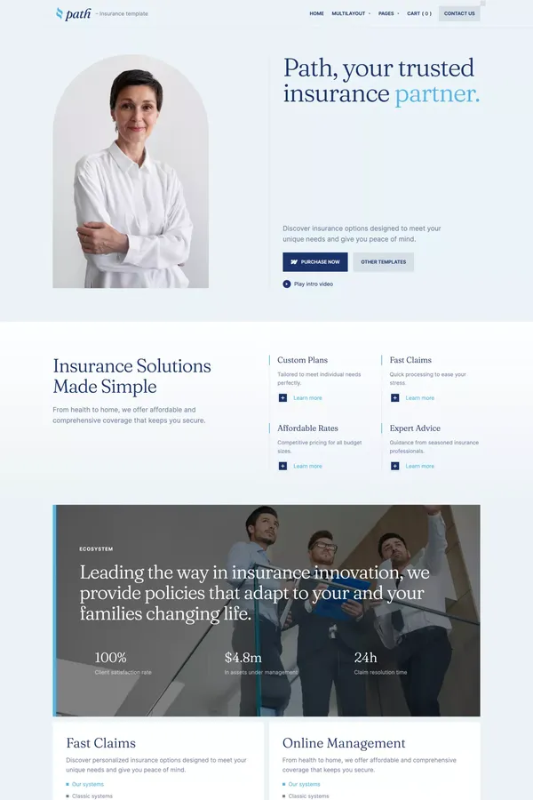 Path Insurance - Webflow Ecommerce website template