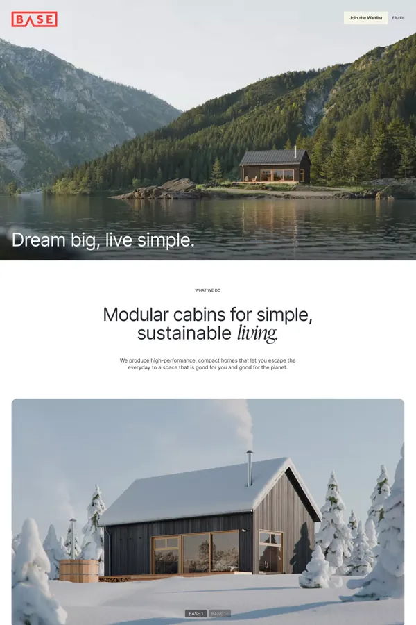 Base Habitation – Let the wild in. Find your Base. - Landing design inspiration
