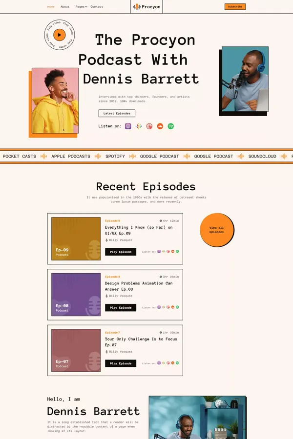 Procyon - Podcast Website Template