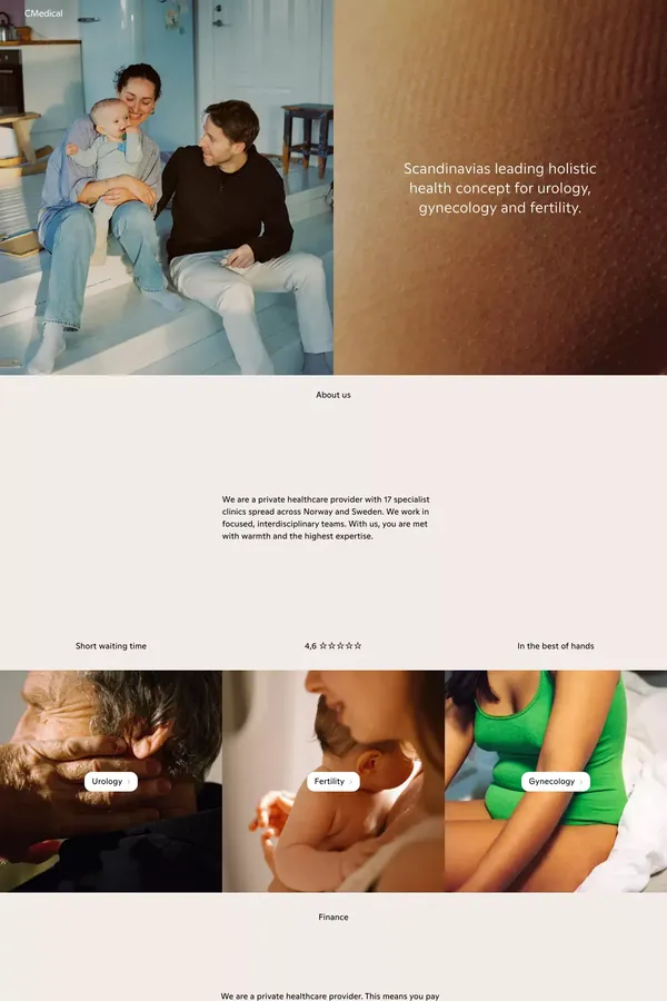 CMedical | Scandinavias leading holistic health concept for urology, gynecology and fertility. - Portfolio design inspiration