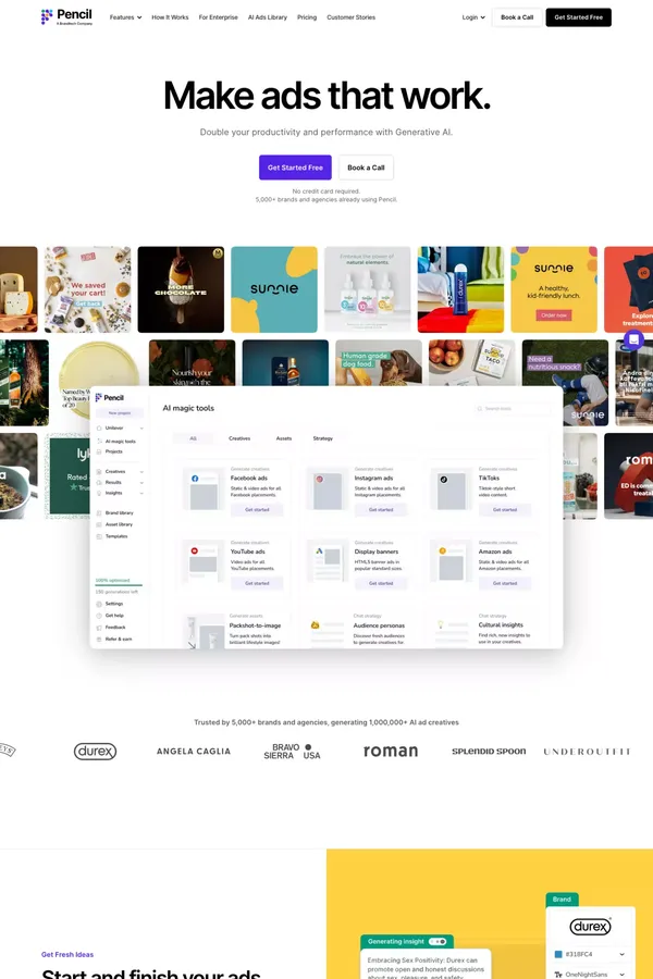 Pencil - Make Ads That Work - Landing design inspiration