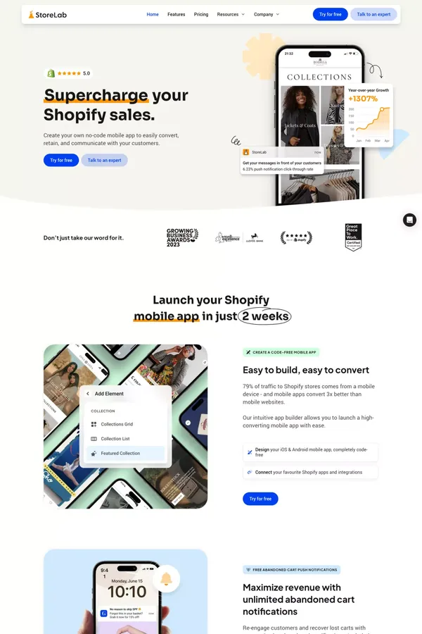 StoreLab - The No-Code Shopify Mobile App Builder - Other design inspiration