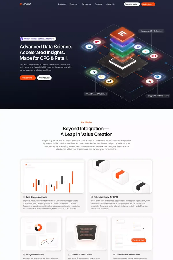 Engine - Landing design inspiration