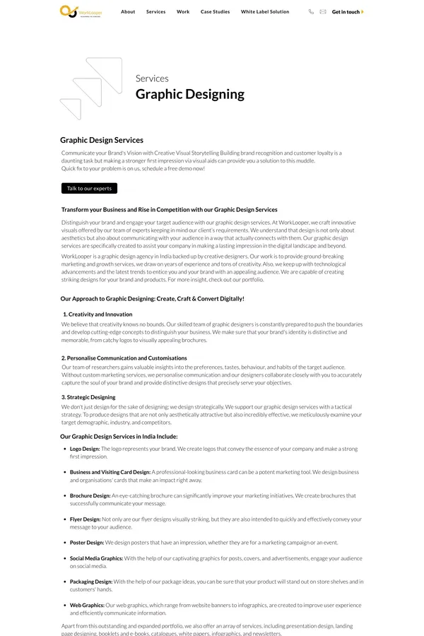 Best Graphic Design Services in India | WorkLooper - website design inspiration