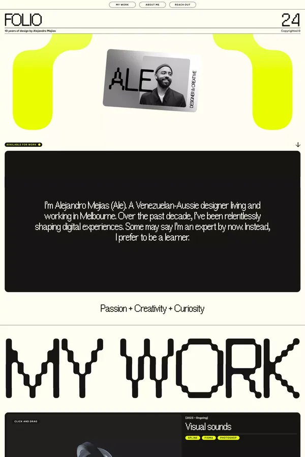 Alejandro Mejias - Portfolio design inspiration