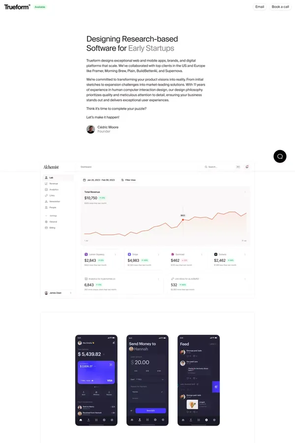 Trueform – Interface Design Studio - Portfolio design inspiration