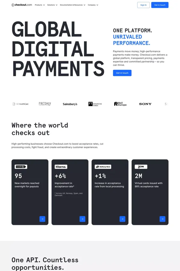 Payment services to power your performance | Checkout.com - Landing design inspiration