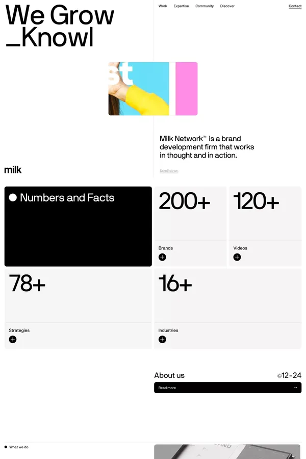 Milk Network - Brand Development Firm | Homepage - Portfolio design inspiration