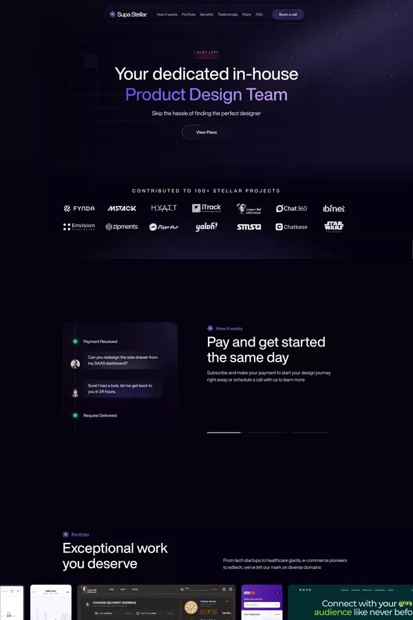 Supa Stellar - Landing design inspiration