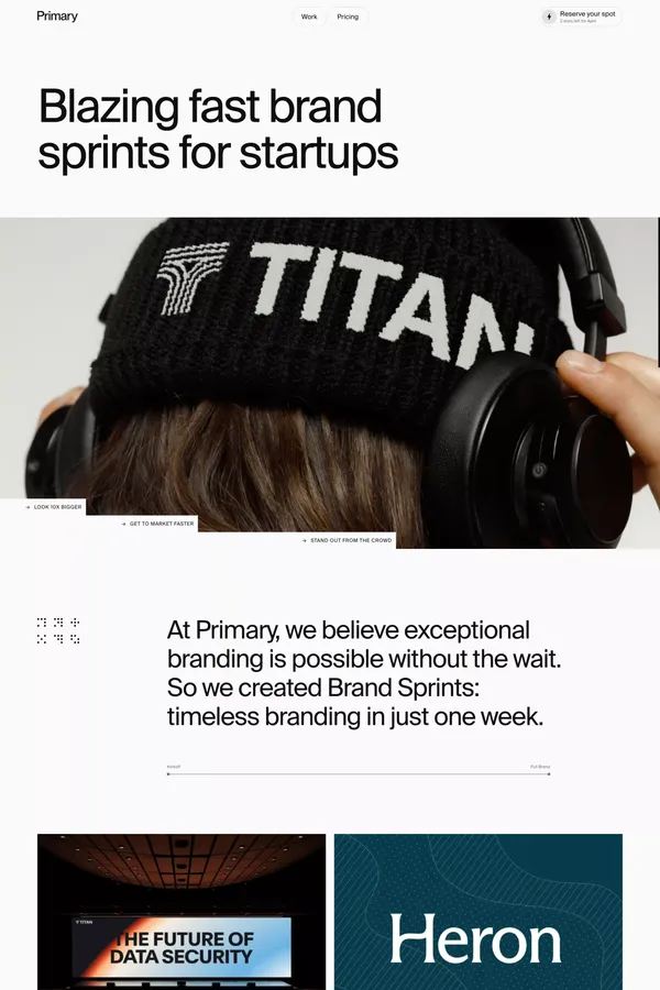 Primary | Brand Sprints - Portfolio design inspiration