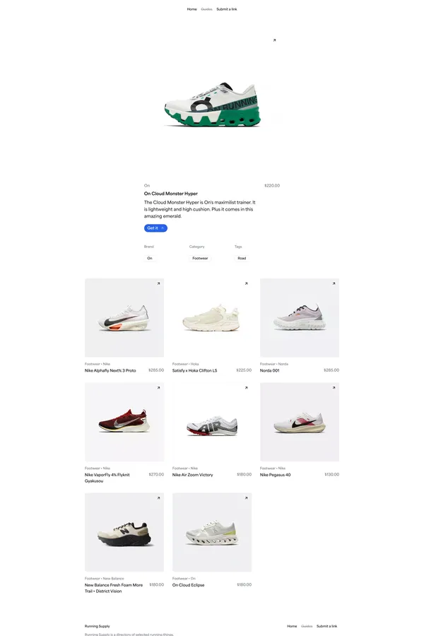 Running Supply • Running Supply - Product listing design inspiration