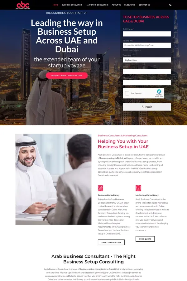 Mainland business setup in dubai - website design inspiration