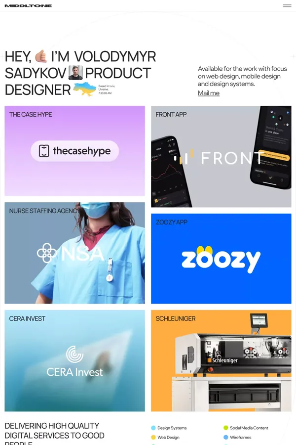 Product Designer available for the work with focus on web design, mobile design and design systems.