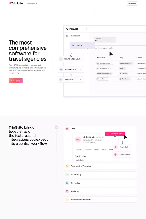 TripSuite - Landing design inspiration