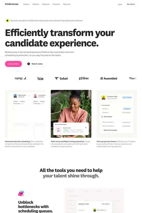 ModernLoop | The automated scheduling platform for interviews