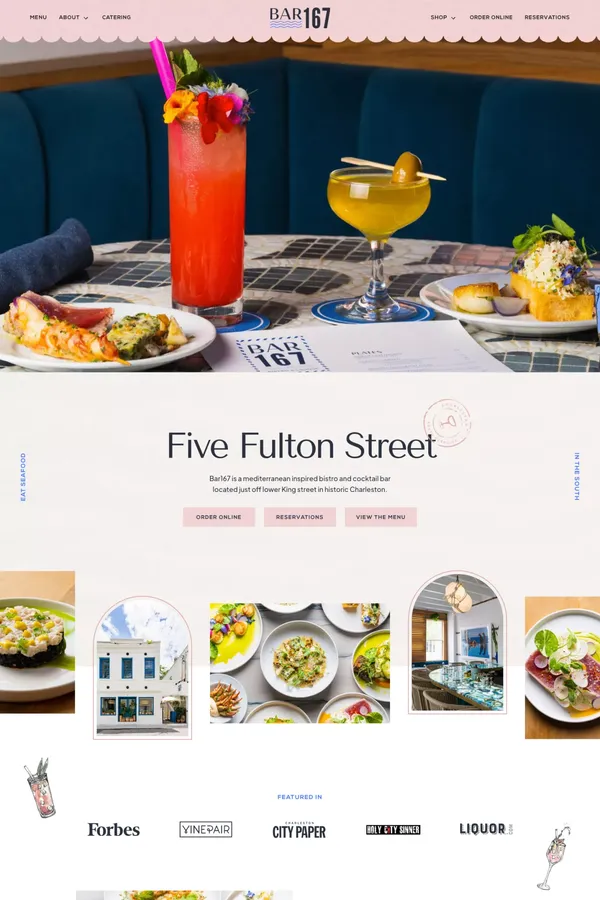 BAR167 Bistro & Lounge - Charleston, SC - Landing design inspiration