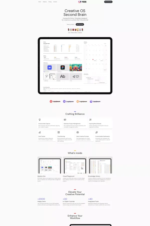 Peers Template - Webflow HTML Website Template