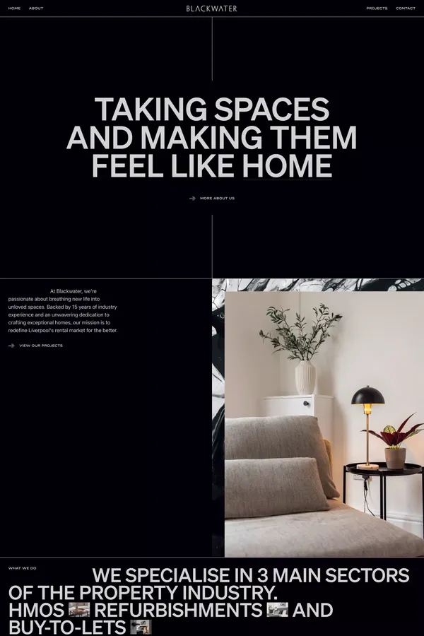 Blackwater - Landing design inspiration