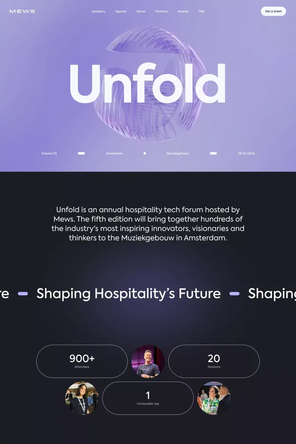 Unfold Amsterdam 2024 — Mews - Landing design inspiration