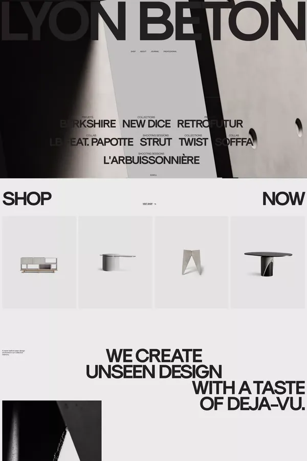 Lyon béton concrete furniture and accessories official website - Ecommerce design inspiration