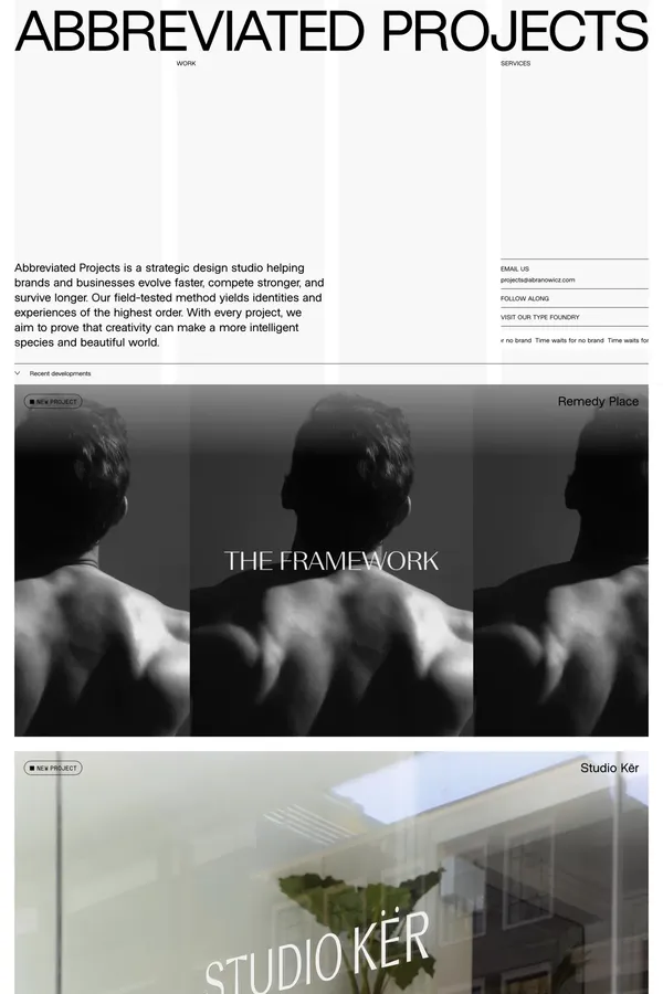 Abbreviated Projects - Portfolio design inspiration