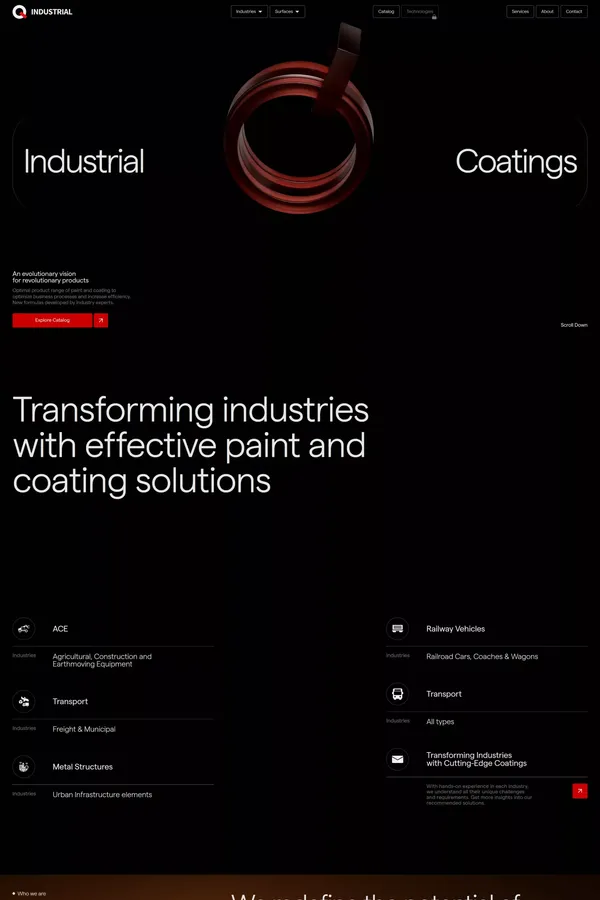 Q-Industrial - Landing design inspiration