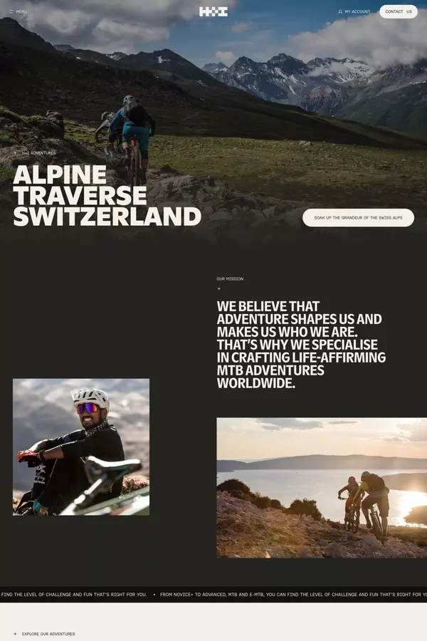 Award Winning Worldwide Mountain Bike Tours | H+I Adventures - Landing design inspiration