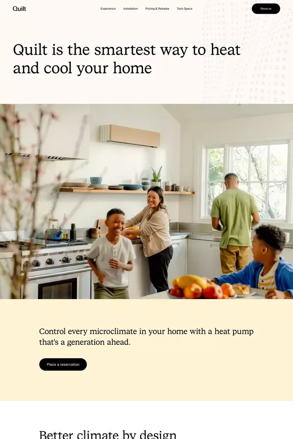Quilt – The smartest way to heat and cool your home - Landing design inspiration